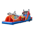 Wholesale Rocket Large Bouncy with 2 Slides Inflatable Land Barrier Castle Party Theme Inflatable Bouncy Obstacle