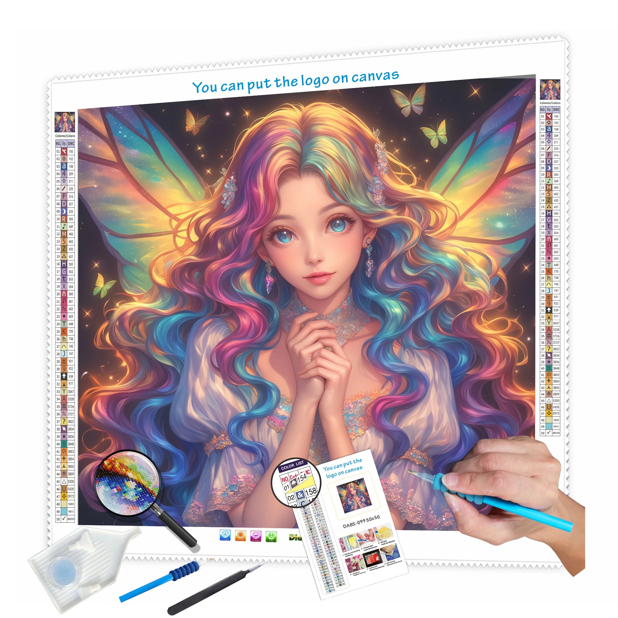 N-2191 Custom Large Diamond Painting Art Trays with Lids Christmas Printed Portrait Square Square Diamond Painting Accessories