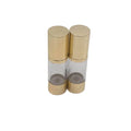 Customized Luxury Cosmetic Airless Cream Bottles with Aluminum Coated Gold Treatment Pump for Skin Care Serum & Lotion 15ml