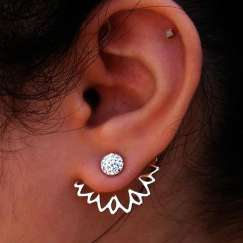 Wholesale Trendy Flower Metal Lotus Earrings