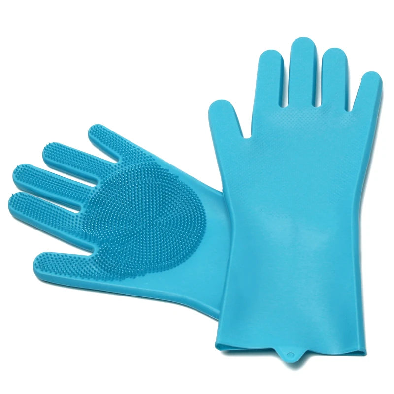 180g Multifunction BPA Free Food Grade Silicone Washing Glove for Vegetable and Fruit Dish Wash Cleaning