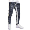 Autumn Men Side Striped Casual Fitness Trousers Sport Track Cargo Men Zipper Sweatpants Joggers Pants