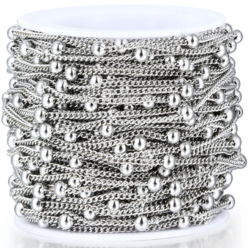 New Arrivals Bead Chain for Wholesale Women Men Special Design Low MOQ Chains Links for Necklace Bracelet DIY Jewelry Making