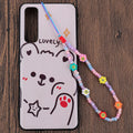 Phone Charm Cute Beads Phone Lanyard Wrist Strap Handmade Polymer Clay Anti-Lost Phone String for Women Girls