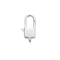 Custom Logo Solid 925 Sterling Silver Square Shape Plain Pad Lock Lobster Clasp Padlock Lock Findings for Jewelry 11mm 20mm