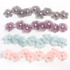 Hot Sale Factory Custom Decorative Flowers Wedding Handmade Organza Fabric Flowers Applique for Garment Dress Bags Shoes