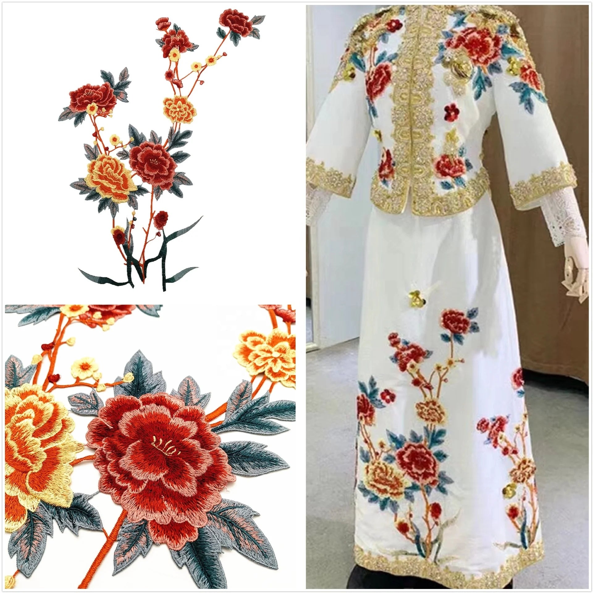 Exquisite Garment Flower Embroidery Water-soluble Lace Applique LT2658A