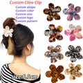6.5CM Custom Logo Fashion Style Hot Sale Hair Accessories Fashion Flower Hair Clip Acetate Claw Clip Women Cute Claw Hair Girls