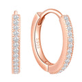 Simple 925 Sterling Silver Huggie Hoop Earrings for Women Cubic Zirconia for Wedding Party or Gift