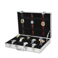 24+12 Slots Aluminum Suitcase Case Watch Display Storage Box Wristwatch Organizer Case Watch Bracket Clock Watch Clock Gift Box