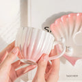 Pearl Glazed Cappuccino Cup Luxury Latte Cups Nordic Style Ceramic Coffee Cup and Saucer Set