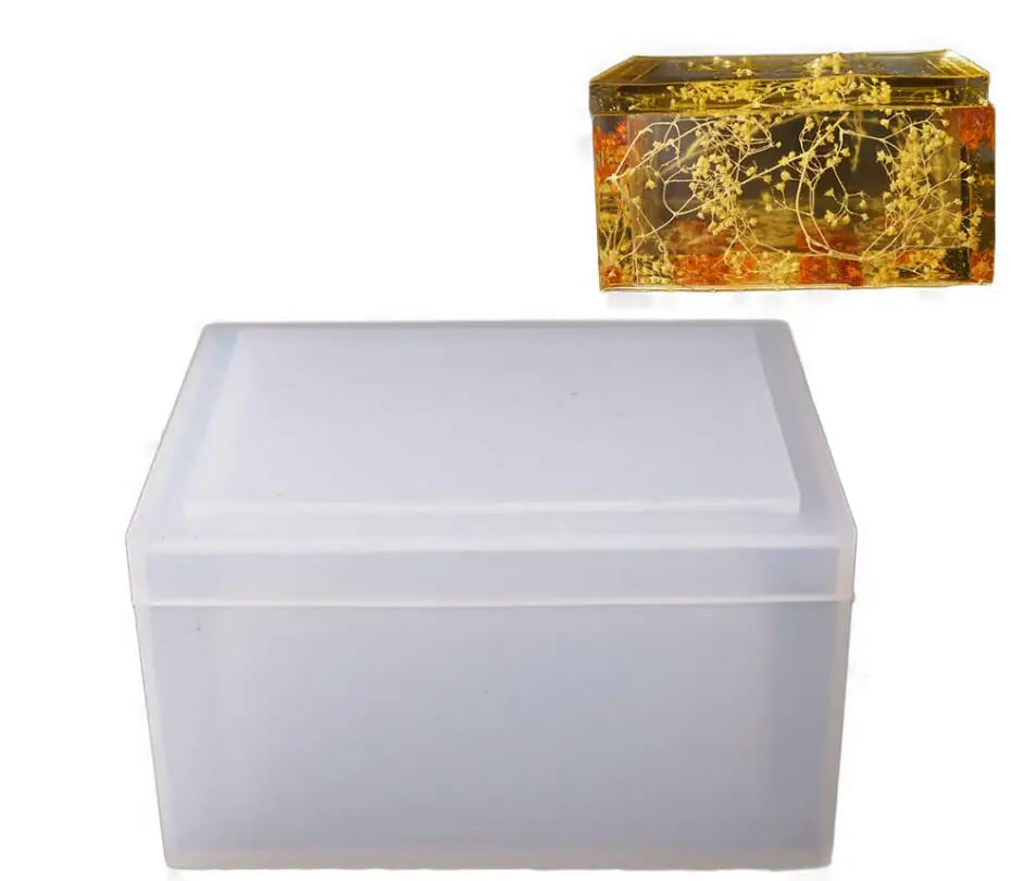 HY Tissue Box Silicone Resin Casting Molds Crystal Epoxy Molds for DIY Tissue Case Crafts Home Decoration