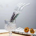 Hot Selling Various Natural Crystal Straws Rose Quartz Clear Quartz Diamond Glass Straw Various Crafted Items