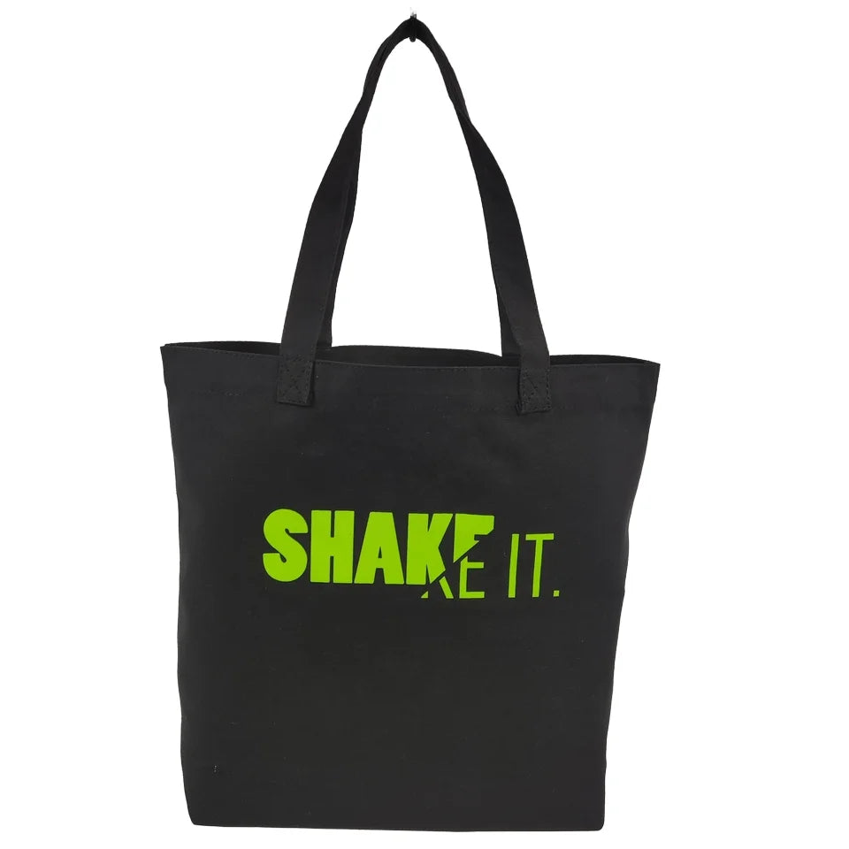 Black Tote Bag Canvas Shopping With Green Logo Blank Sublimation Canvas Tote Bags Large Customized Plain Tote Bag Canvas