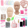 Beiqili Silicone Lash Grafting Practice Face Eyelashes Extension Training Head Mold Mannequin with Replaceable Eyelids 24-28cm