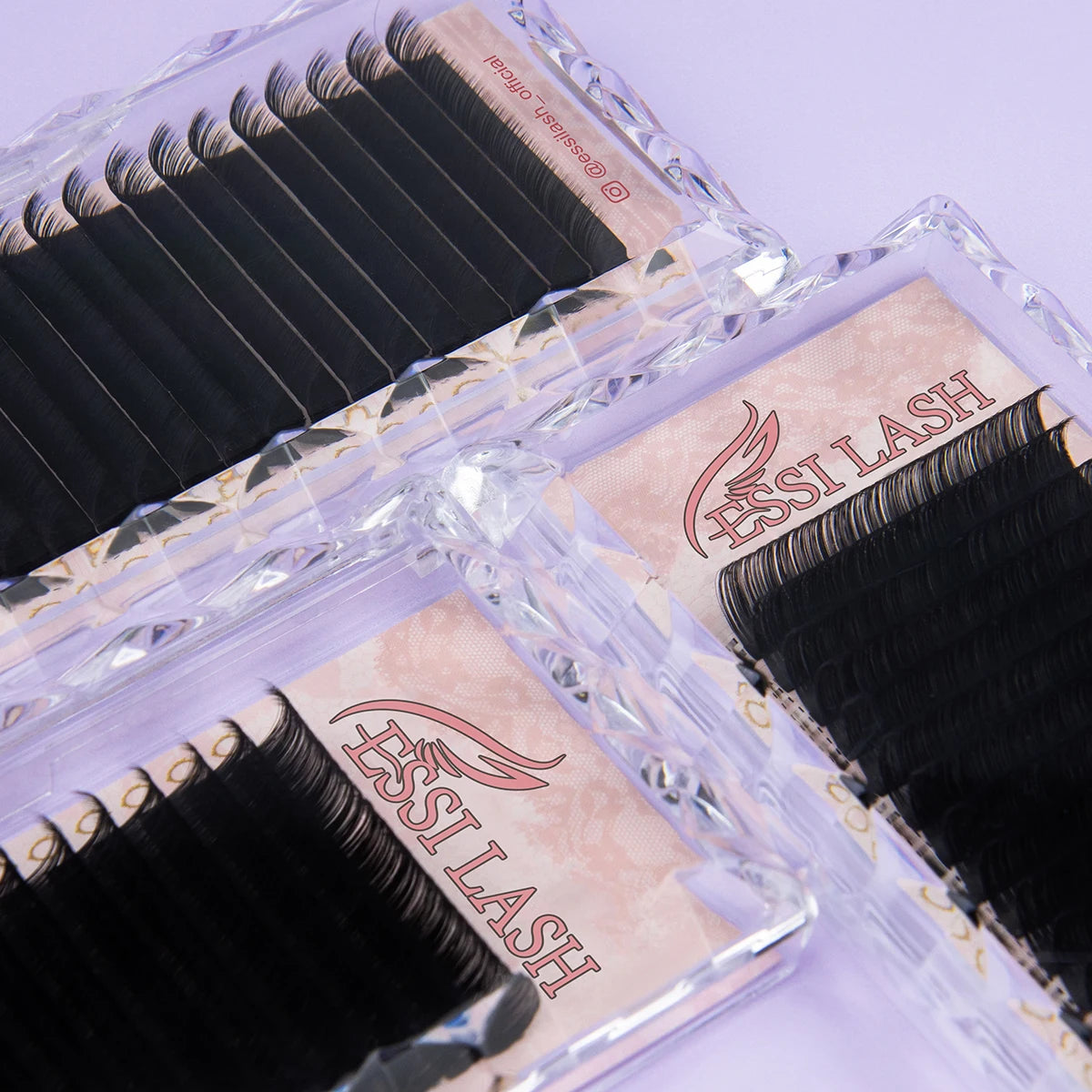 ESSI LASH Hot Selling Dark Matte Black Soft 0.03 0.05 0.07 C/CC/D Curl Lash Extension Trays Wholesale Individual Lash Supplies