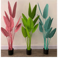 Wholesale Home Decorating Artificial Pink Banana Tree Plastic Potted Plants 120cm/160cm Eco-Friendly Durable Unique Eye-catching