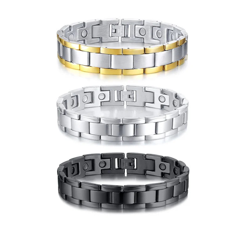 Factory Wholesale Magnetic Stainless Steel Clasp Men's Magnetic Health Bracelets
