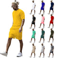 M-3XL Summer New Sports Casual T-shirt Men's Fitness Running Shorts T-shirt Set 2 Pieces Streetwear