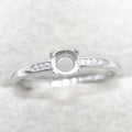 Sterling Silver 5*5mm Semi Mount Ring Empty Frame Blank Support Claw Setting S925 Base Holder Without Center Stone for DIY Inlay