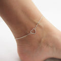 Minimalist Boho Style Jewelry 925 Sterling Silver Heart Charms Anklet for Women
