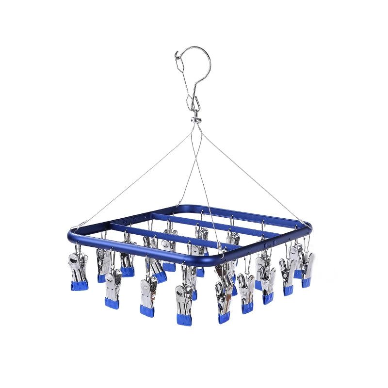 Factory Direct Sales Metal Hangers With Clips Reinforced and Thickened Outer Frame in Multiple Colors Socks Hanger