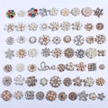 Wholesale Price Flatback Little Charms DIY Accessories Rhinestone Crystal Pearl Metal Alloy Charms for Button Cover Handicraft