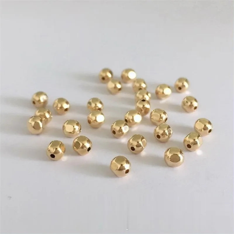 14K Gold Filled Faceted Seam GF Beads for Jewelry Making Handmade DIY Accessories Gold Jewelry Findings Seed Beads