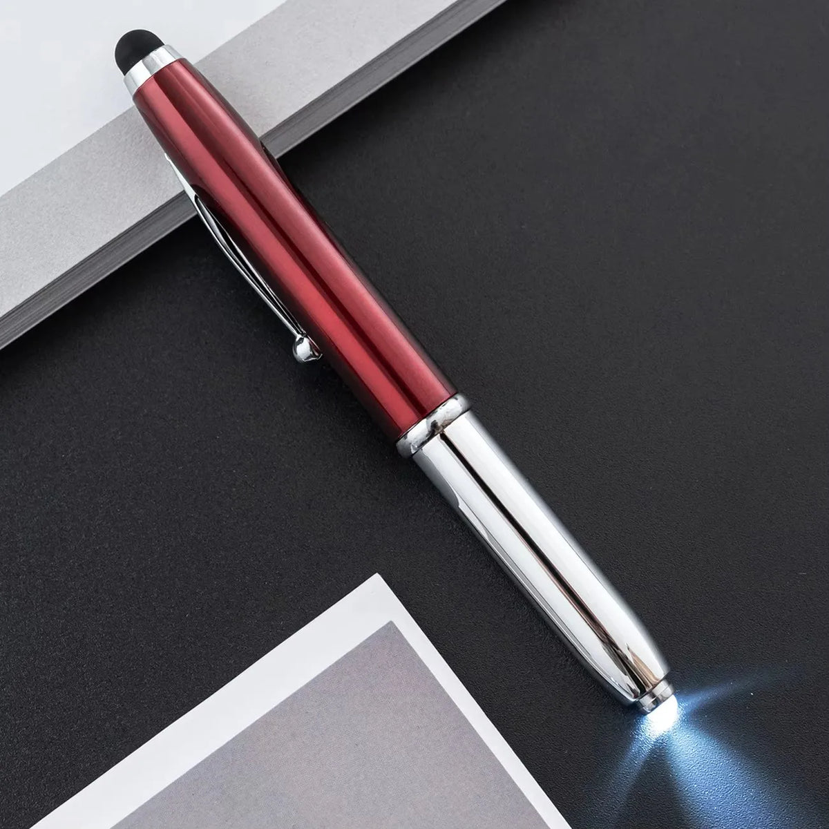 MP-117 Customized logo and Wholesale LED Light Three-in-one Touch Screen Luminous Ballpoint Pen
