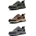 2026 Men's Casual Black Leather Sneakers Breathable Safety Work Shoes Steel Toe for Winter Sports Factory Construction