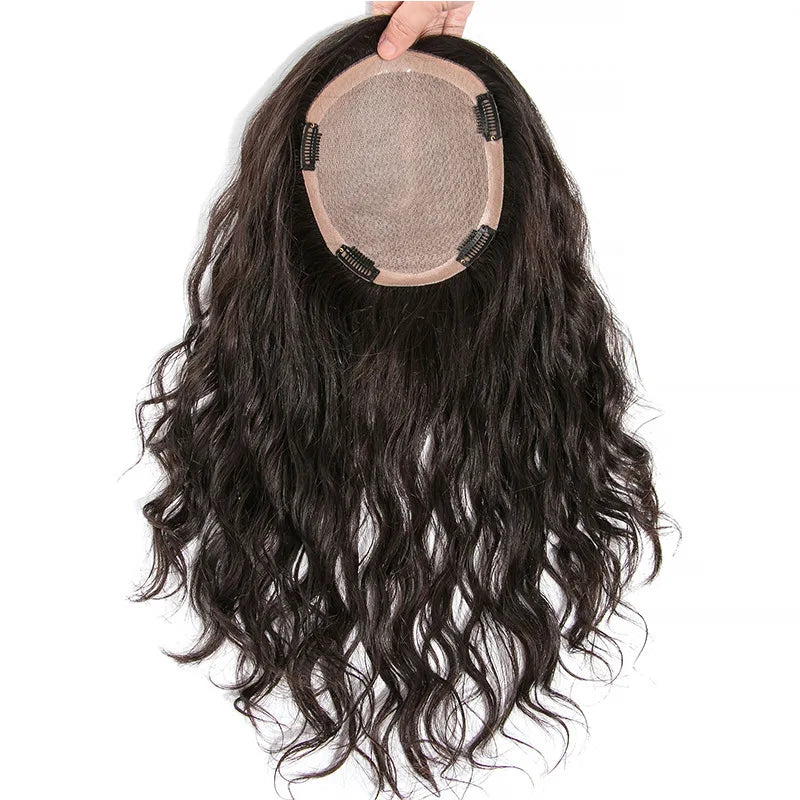 Silk Topper 12x14cm Straight Woman Topper 100% Human Hand Tied Curly Silk Base Wholesale Price Directly Supplier
