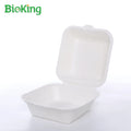 BioKing Wholesale Disposable Lunch Disposable Hinged Boxes Hamburger Food Packaging Food Container Sugarcane Box Bagasse DDP USA / America