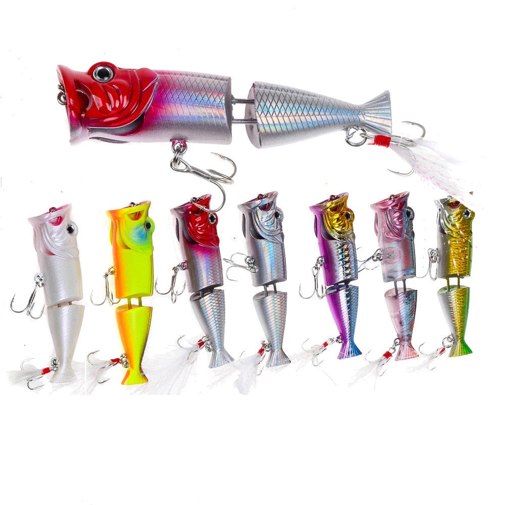 WEIHE Fishing Lures 8cm/11.5g Popper Bait Artificial Boxed 7 Colors Available Bass Crankbait Wobblers Plastic Lure