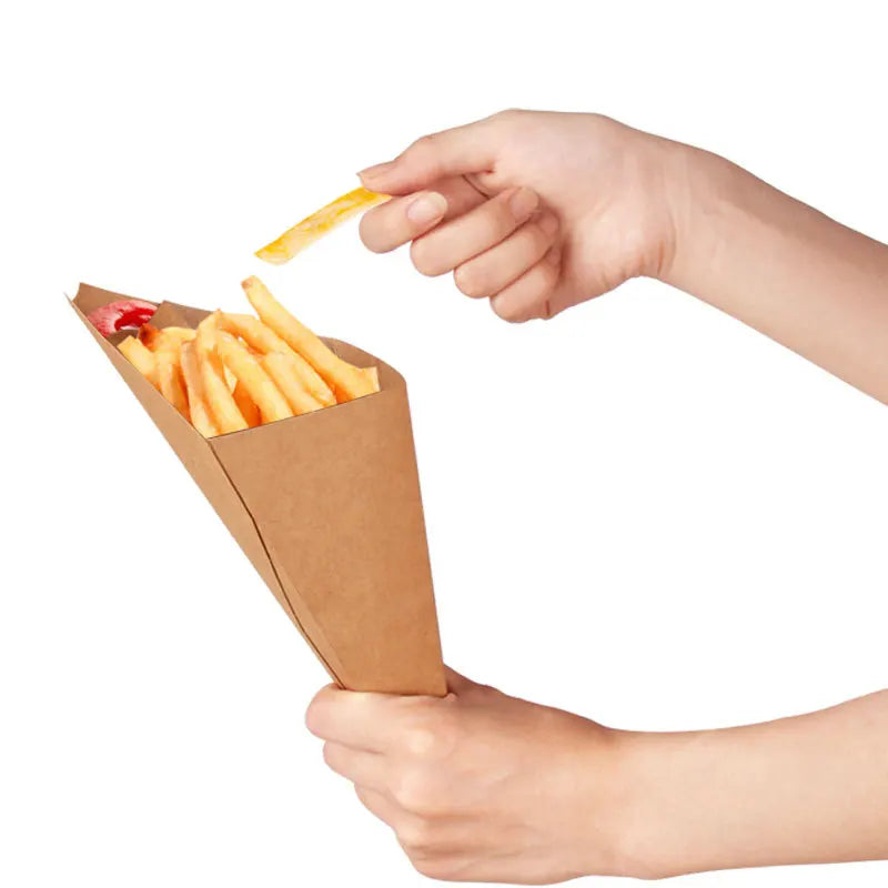 Custom Disposable Potato Fries Packaging Hamburger Box Carton Can Be Added LOGO