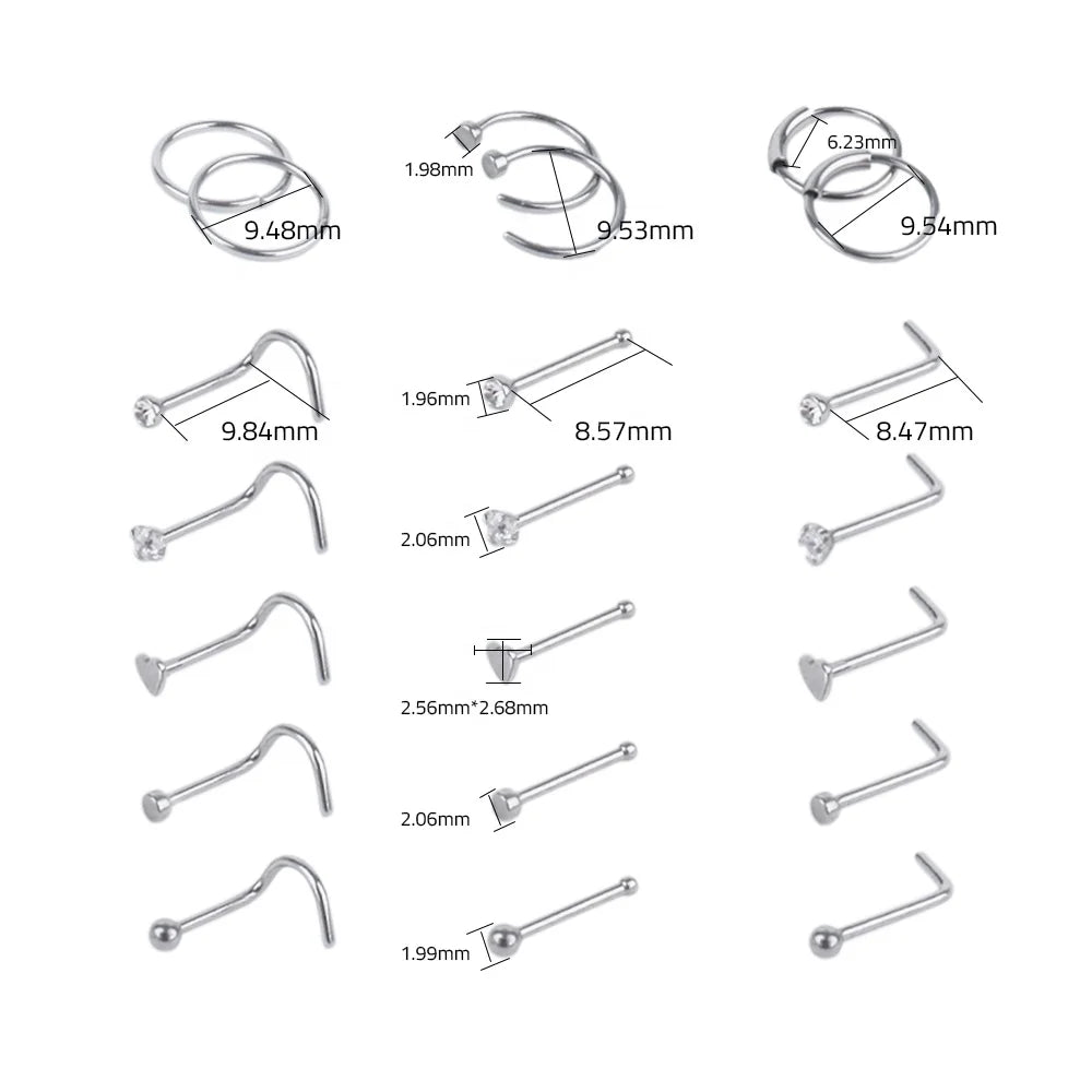Chris April in Stock Fashion 316L Stainless Steel PVD Gold Plated Body Piercing Jewelry Nose Ring for Women