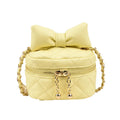 New Product Simple Cylinder Chain Bag Fashion Fragrance Bow Crossbody Makeup Bag Leather Handbag for Cute Girls for Photo Travel