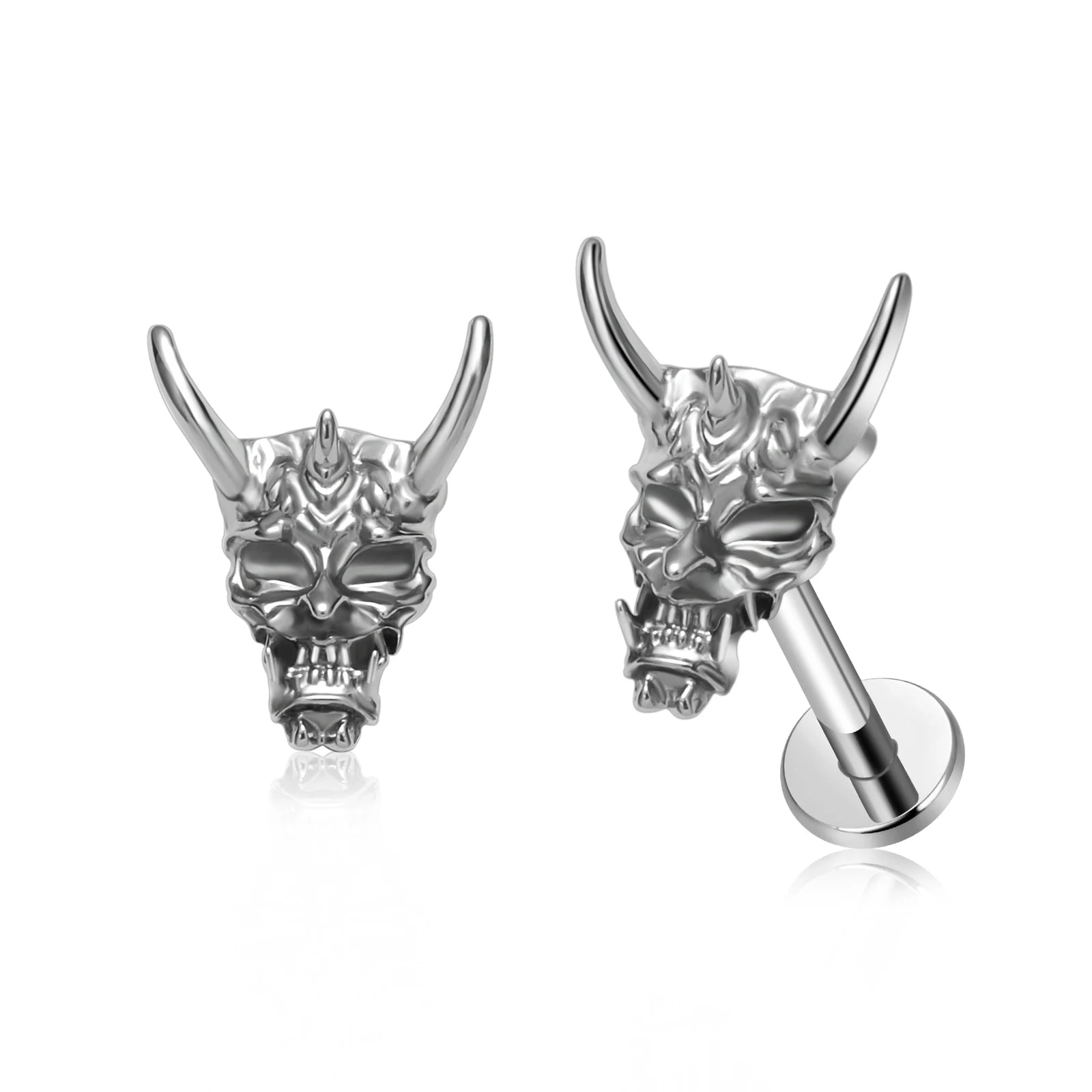 G23 Titanium Earlobe Ear Stud Dragon Shape Conch Helix Lip Labret Septum Cartilage Trangus Women Wedding Ceremony Party