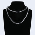 7-8mm Simple Elegant Rice Bead Necklace FreshWater Real Pearl Natural Gray