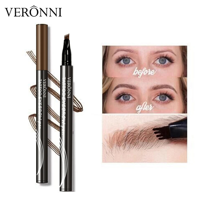 Waterproof Natural Eyebrow Pen Four-claw Eye Brow Tints Makeup Four Colors Eyebrow Pencil