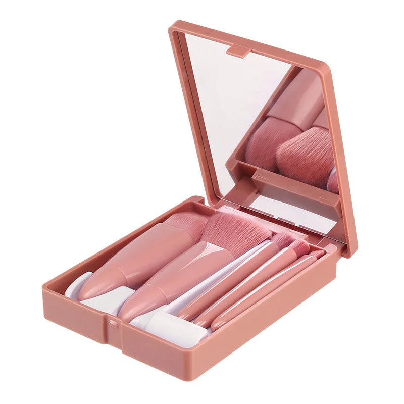 Portable 5 Packs Shadow Brush Fiber Beauty Tool Mini Makeup Full Set of Loose Powder Brush Eye Soft Hair Makeup Set Brush