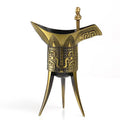 Tipsy Cocktail Cup Decoration Liquor Spirits Vodka Wine Glass Art Collection Qin Dynasty Bronze Tripod Antique Shot Glass 3D
