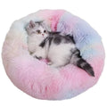 Round Super Soft Eco-Friendly Fashion Faux Fur Winter Warm Cat Bed Cave Plush Solid Color Pet Cat and Dog Bed
