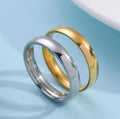 RS1124 Stainless Steel Women's Plain Wide 4mm Wedding Band Stacking Simple Gold Rings Wedding Band Couple Lovers Ring