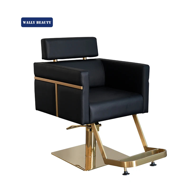 Wallybeauty Professional Salon Furniture Stainless Steel Makeup Hair Stylist Chair Gold Salon Chairs