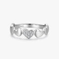 Ailmay Shining Clear Zircon Heart Shape Fashion 925 Sterling Silver Love Ring for Women Wedding Statement Fine Silver Jewelry