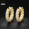 Pass Diamond Tester Luxury 6.5mm VVS Moissanite Huggie Hoop Earrings Non Tarnish 925 Sterling Silver Circle Earrings