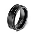 Simple Fashion Stainless Steel Ring Tungsten Carbide Center Grooved Beveled Edges Rings for Women Men Jewelry Wholesale