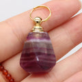 Hongzhuo Wholesale natural fluorite polyhedron crystal perfume bottles refined oil bottles pendants