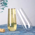 Reusable Custom logo Dishwasher Safe Shatterproof 9 oz clear Plastic Stemless champagne Flutes