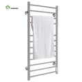 Stainless Steel 304 Towel Drying Rack Wall-Mounted Heated 12 Bars Electric Towel Warmer Timer Modern Design CE Bathroom